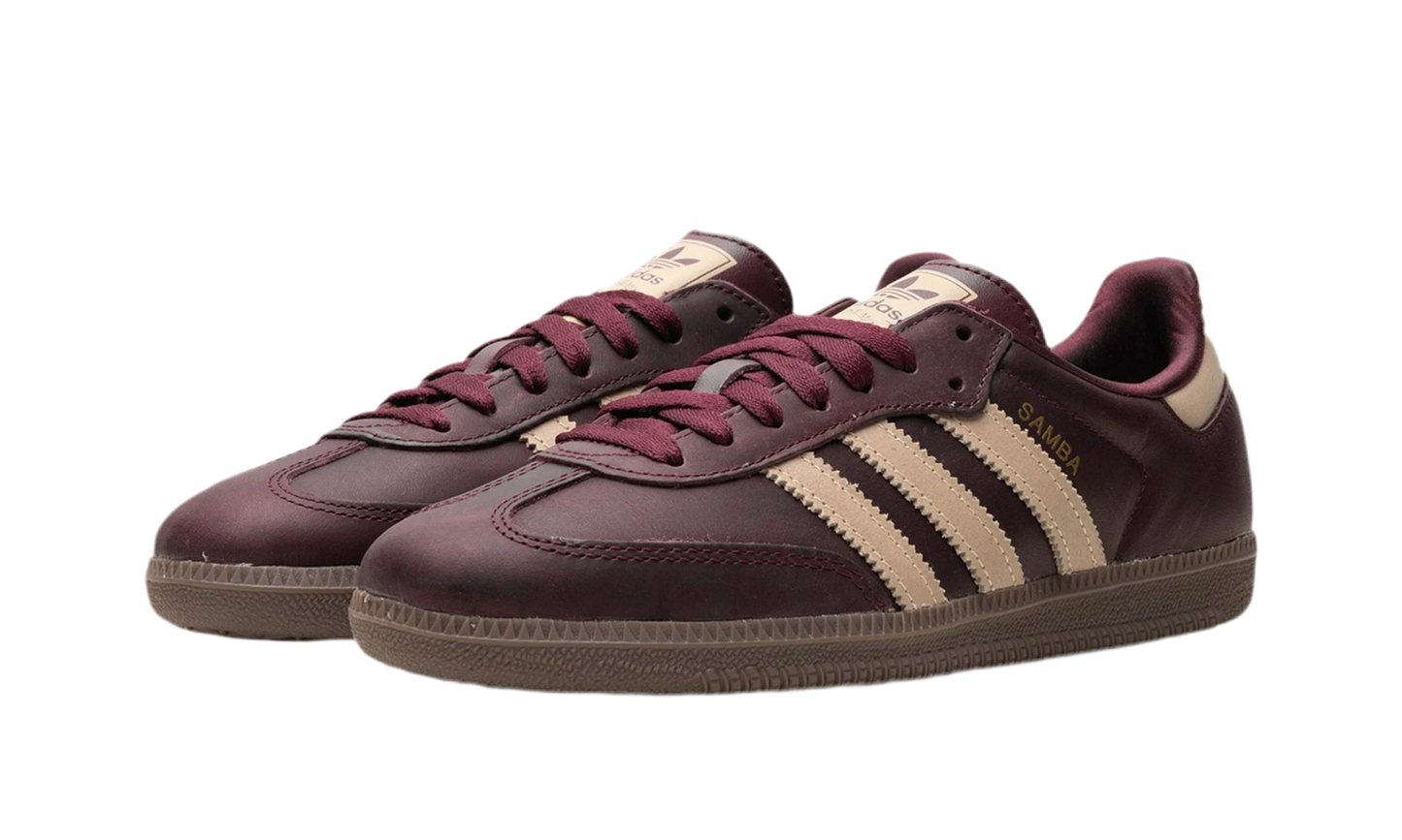 Adidas Samba Bordeaux Maroon Gold - UNISOLE