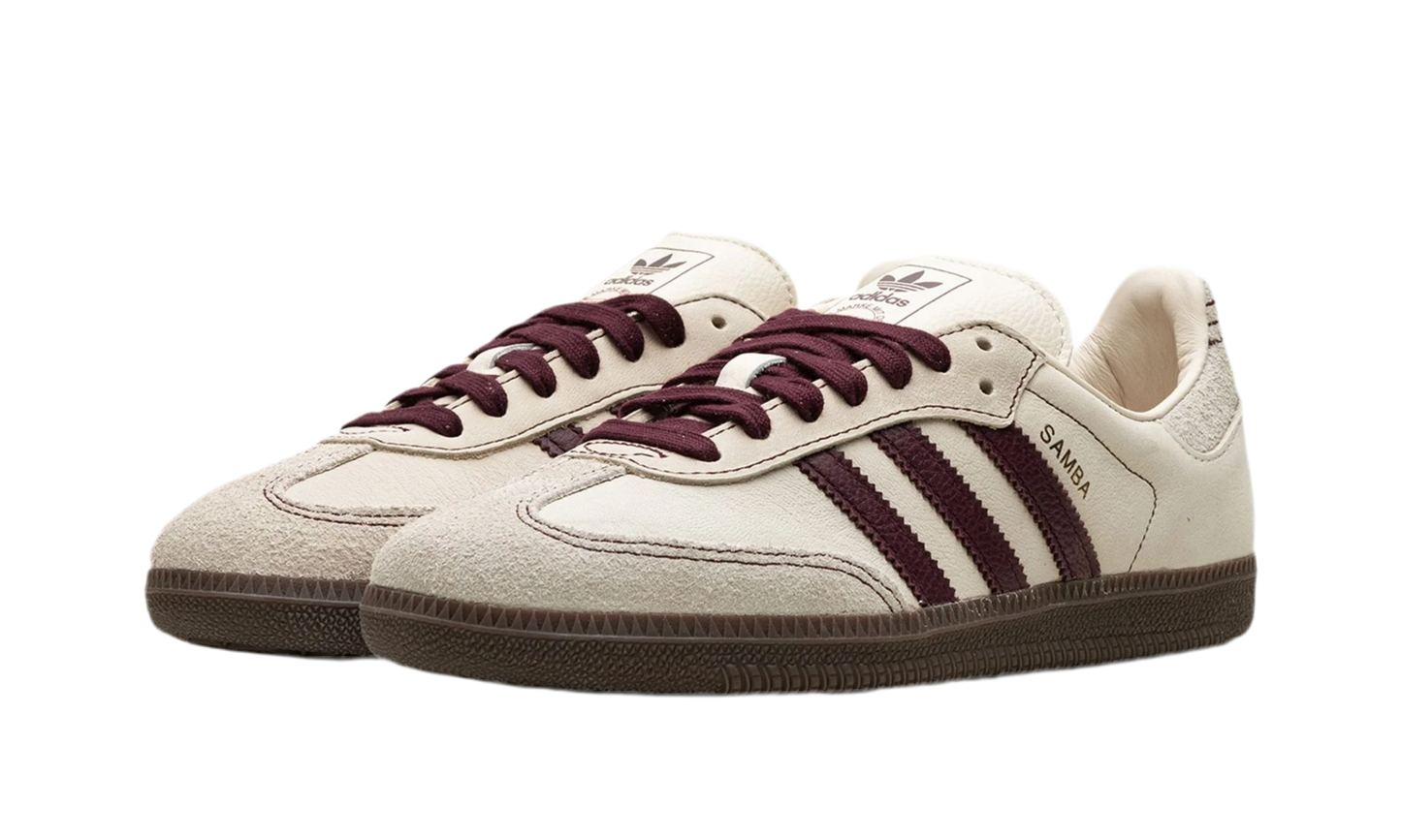 Adidas Samba OG Wonder White Maroon Putty Grey - UNISOLE