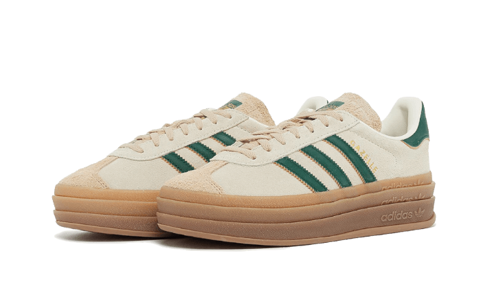 Adidas Gazelle Bold Magic Beige Collegiate Green - UNISOLE